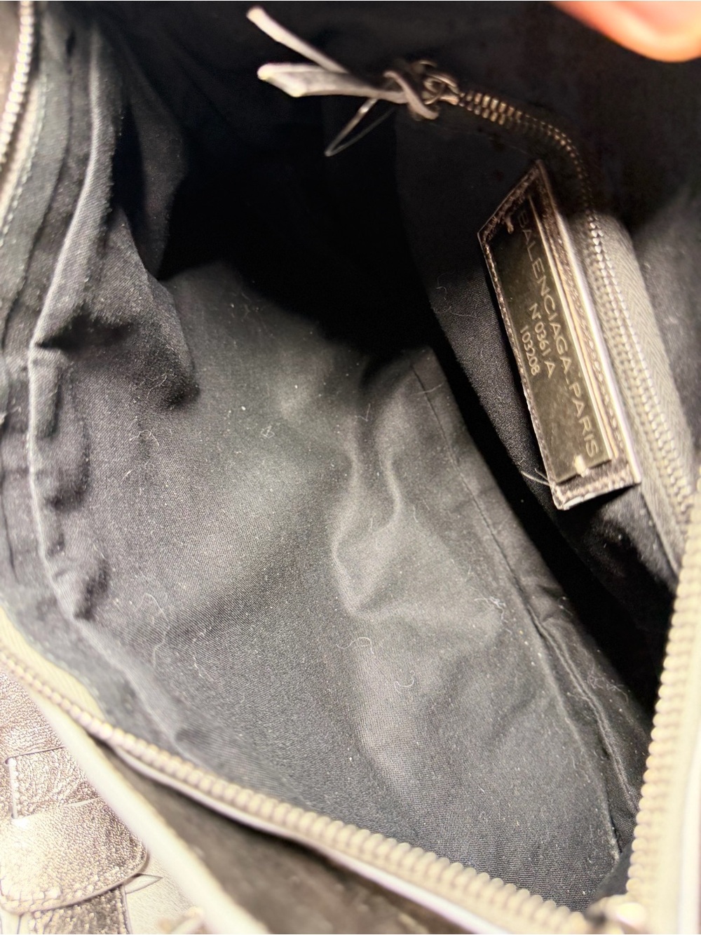 Balenciaga Pewter Metallic Leather First City Moto Bag in Grey - Picture 9 of 12